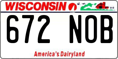 WI license plate 672NOB