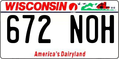 WI license plate 672NOH