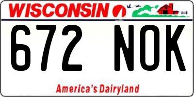 WI license plate 672NOK