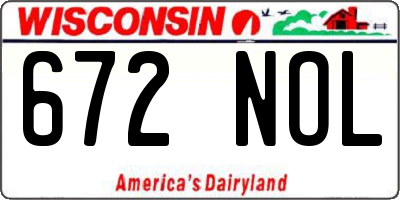 WI license plate 672NOL