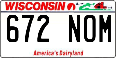 WI license plate 672NOM