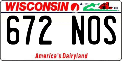 WI license plate 672NOS