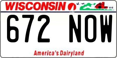 WI license plate 672NOW