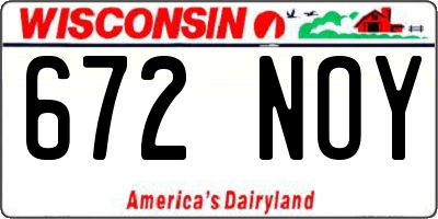 WI license plate 672NOY