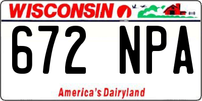 WI license plate 672NPA