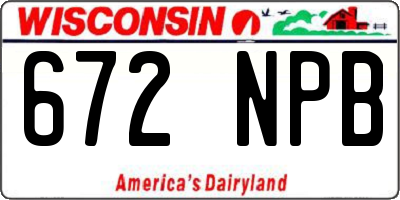 WI license plate 672NPB