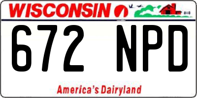 WI license plate 672NPD