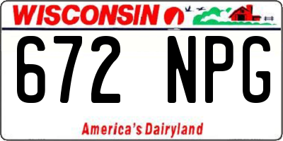 WI license plate 672NPG