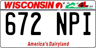 WI license plate 672NPI