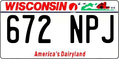 WI license plate 672NPJ