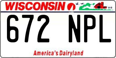 WI license plate 672NPL