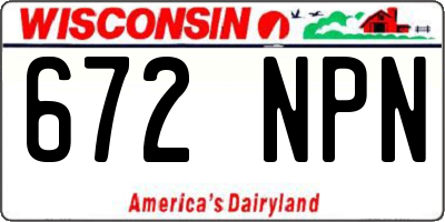 WI license plate 672NPN