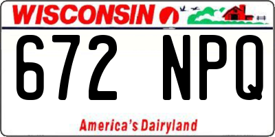 WI license plate 672NPQ