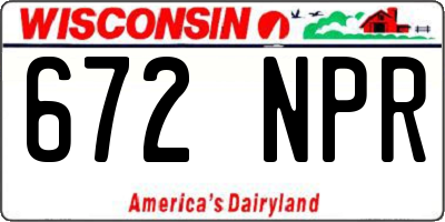 WI license plate 672NPR