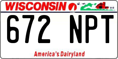 WI license plate 672NPT