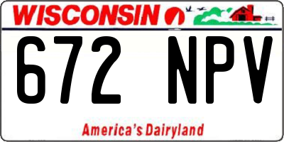 WI license plate 672NPV