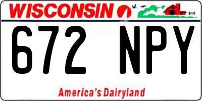 WI license plate 672NPY