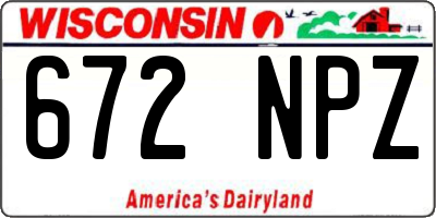 WI license plate 672NPZ