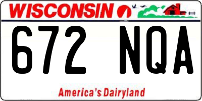 WI license plate 672NQA