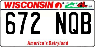 WI license plate 672NQB