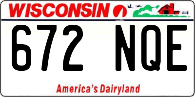 WI license plate 672NQE