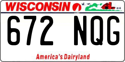 WI license plate 672NQG