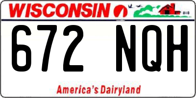 WI license plate 672NQH