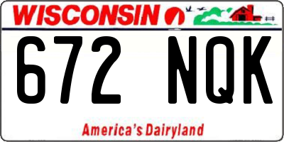 WI license plate 672NQK