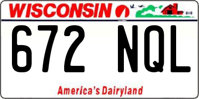 WI license plate 672NQL