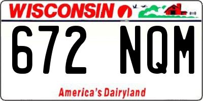 WI license plate 672NQM