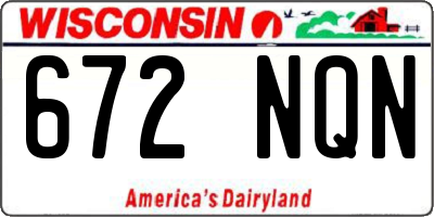 WI license plate 672NQN