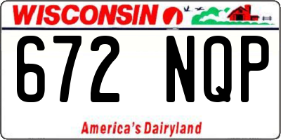 WI license plate 672NQP