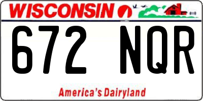WI license plate 672NQR