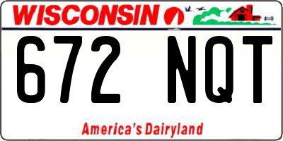 WI license plate 672NQT