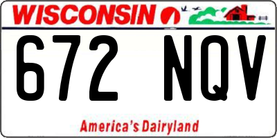 WI license plate 672NQV