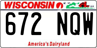 WI license plate 672NQW