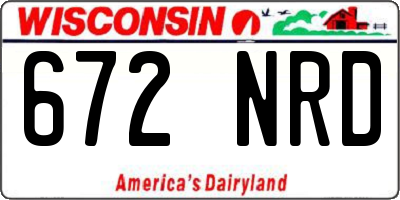 WI license plate 672NRD