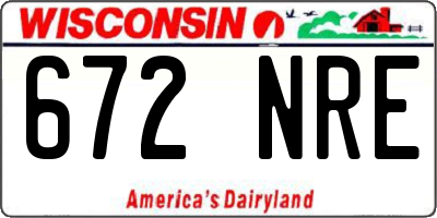 WI license plate 672NRE