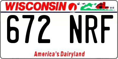 WI license plate 672NRF
