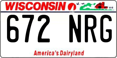 WI license plate 672NRG