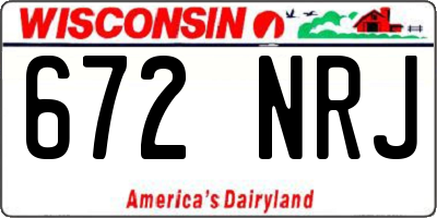 WI license plate 672NRJ