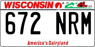 WI license plate 672NRM