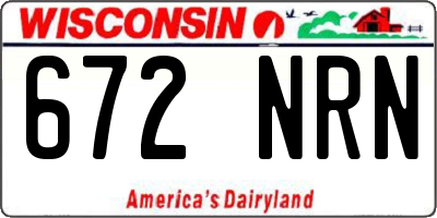 WI license plate 672NRN