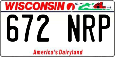 WI license plate 672NRP