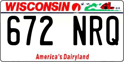 WI license plate 672NRQ
