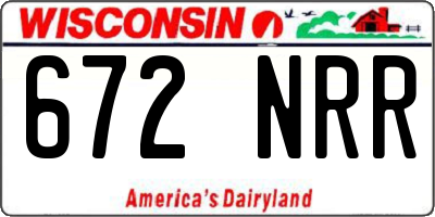 WI license plate 672NRR