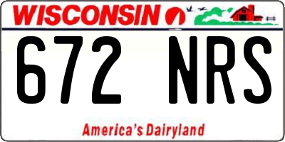 WI license plate 672NRS