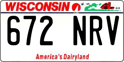 WI license plate 672NRV