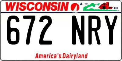 WI license plate 672NRY
