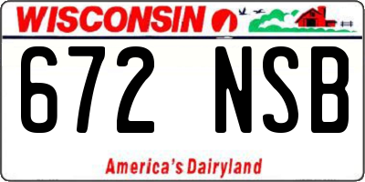 WI license plate 672NSB